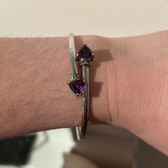 Amethyst and silver bracelet - Picture 2 of 3